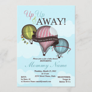 Varmt Luftballong Baby Shower Inbjudan