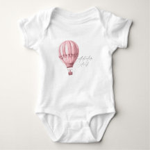 Varmt Luftballong Baby Shower Rosa Flickäventyr