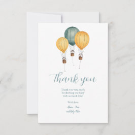 Varmt Luftballong Baby Shower Tack Kort