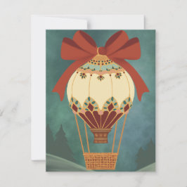 Varmt Luftballong Dekorativ Ornament Julkort