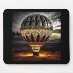 Varmt luftballong med invecklad barockdesign musmatta