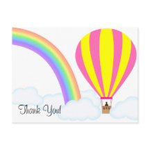 Varmt Luftballong Postkort - Vit Bakgrund