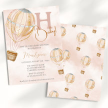Varmt Luftballong Rosa Boho Baby Shower