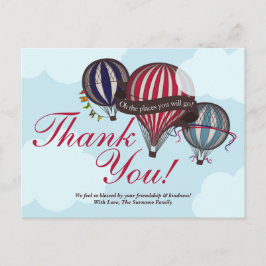 Varmt Luftballong Tacksamhetskort Vykort