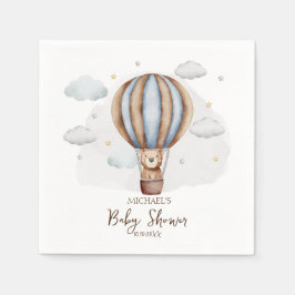 Varmt Luftballong Teddybjörn Moln Baby Shower Pappersservett