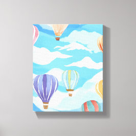 Varmt luftballonger Akvarellmålning Konst  Canvastryck