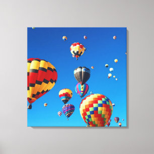 Varmt Luftballonger Blå Himmel Canvastryck
