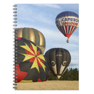 Varmt luftballonger nära Wanaka, Sydön, Nya Anteckningsbok