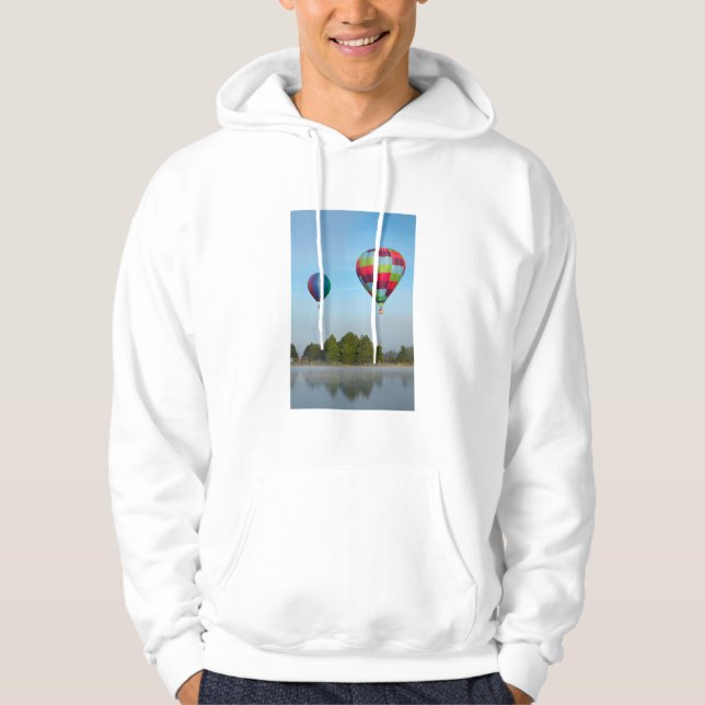 Varmt luftballonger över en sjö, NZ Munkjacka (Framsida)