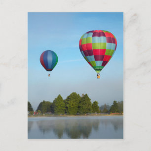 Varmt luftballonger över en sjö, NZ Vykort