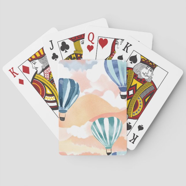 Varmt Luftballonger | Pastell Akvarell Casinokort (Baksidan)