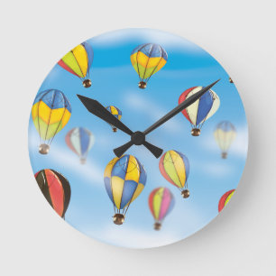 Varmt luftballonger rund klocka