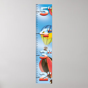 Varmt Luftballonger Tillväxtdiagram Poster
