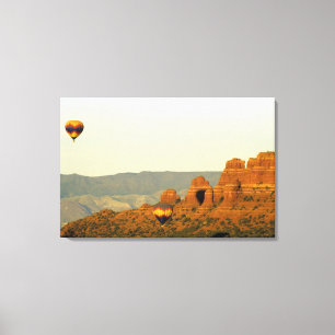 Varmt luftballonger vid Sedona, Arizona, USA. Canvastryck