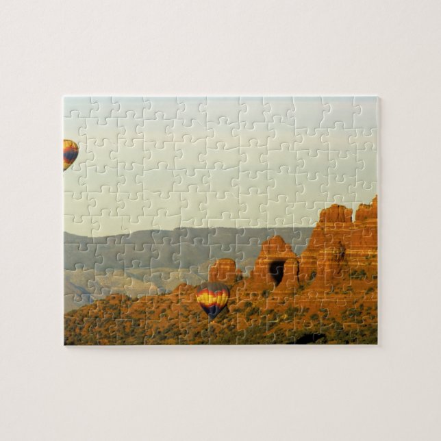 Varmt luftballonger vid Sedona, Arizona, USA. Pussel (Horisontell)