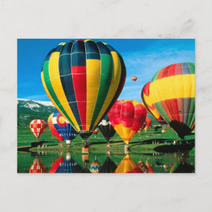 Varmt Luftballonger Vid Sjøsidan Kort