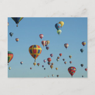 Varmt Luftballongfylld Himmel Postkort Vykort