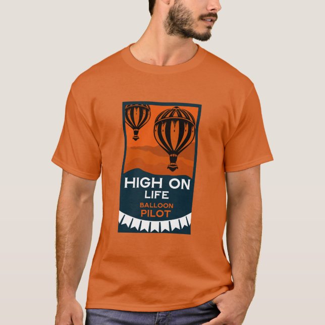 Varmt Luftballongpilot T Shirt (Framsida)