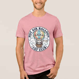 Varmt Luftballongskatt Söt Katt T-Shirt Design - V