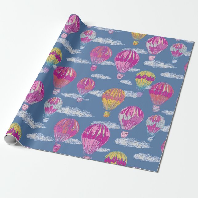 Varmt Luftballongspapper Presentpapper (Utrullad)