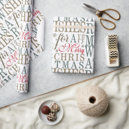Varmt önskad typografi Röd/Grön ID589 Presentpapper