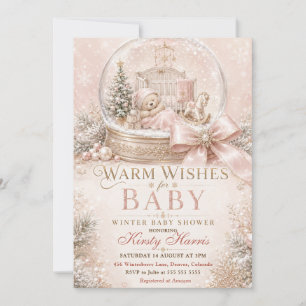 Varmt önskade vinter baby shower inbjudningar