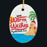 Varmt önskemål från Myrtle Beach Julgransprydnad Keramik<br><div class="desc">Fira anden av säsongen med varmt önskemål från Myrtle Beach,  S.C.!</div>