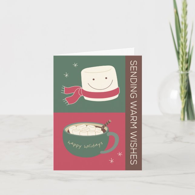 Varmt önskemål hoat chokladhelgdagkort helgkort (Framsida)