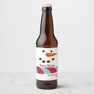 Varmt önskemål, snögubbehelgdag ölflaska etikett