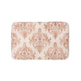 Varmt persika-damask vattenfärg ornamental mönster badrumsmatta