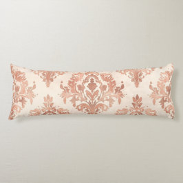 Varmt persika-damask vattenfärg ornamental mönster kroppskudde