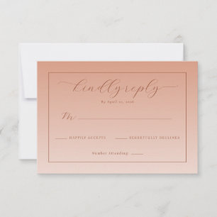 Varmt Persika Minimalistisk RSVP OSA Kort