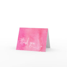 Varmt Rosa Akvarell Elegant Typografi Tack