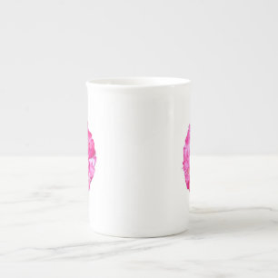 Varmt rosa benporslinsmugg benporslin mugg