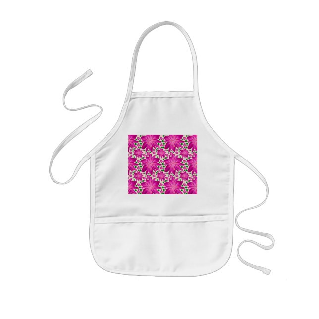 Varmt rosa blomster sömlöst mönster  barnförkläde (Framsidan)