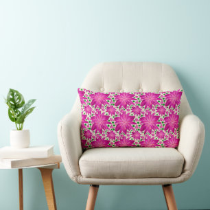 Varmt rosa blomster sömlöst mönster lumbarkudde