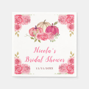 Varmt rosa blomsterpumpabridal shower pappersservett