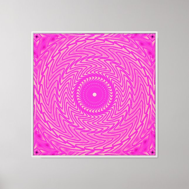 Varmt rosa cirkelmönster canvastryck (Framsida)