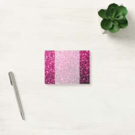 Varmt rosa falskt glitter gnistrar post-it block