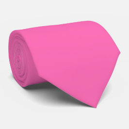 Varmt rosa färg enfärgad slät slips