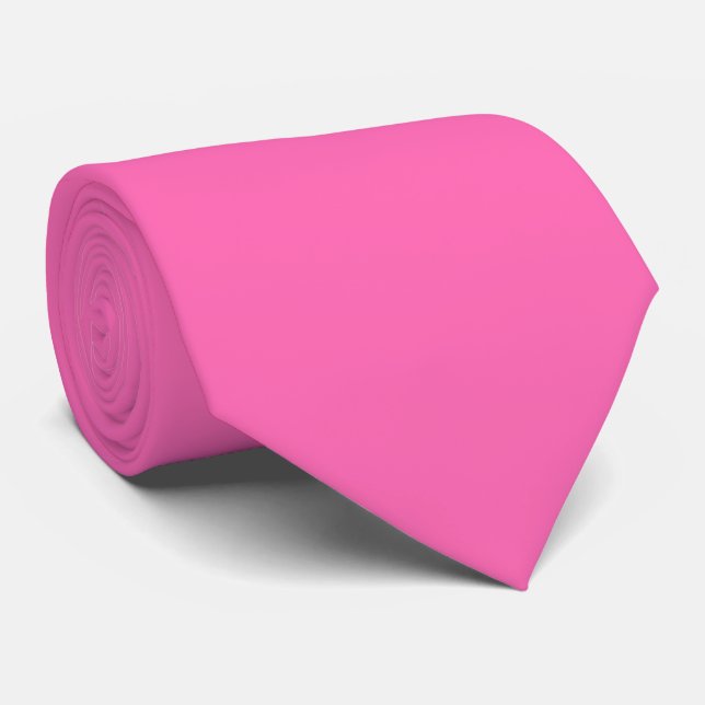 Varmt rosa färg enfärgad slät slips (Rullad)