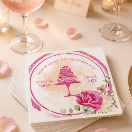 Varmt Rosa Färgrik Bröllopsservett Pappersservett