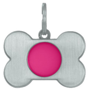 Varmt rosa fuchsia hundben ID-märke ID-bricka Husdjur