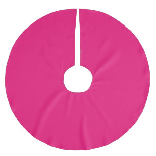 Varmt rosa fuchsia trädskört julgransmatta borstad polyester
