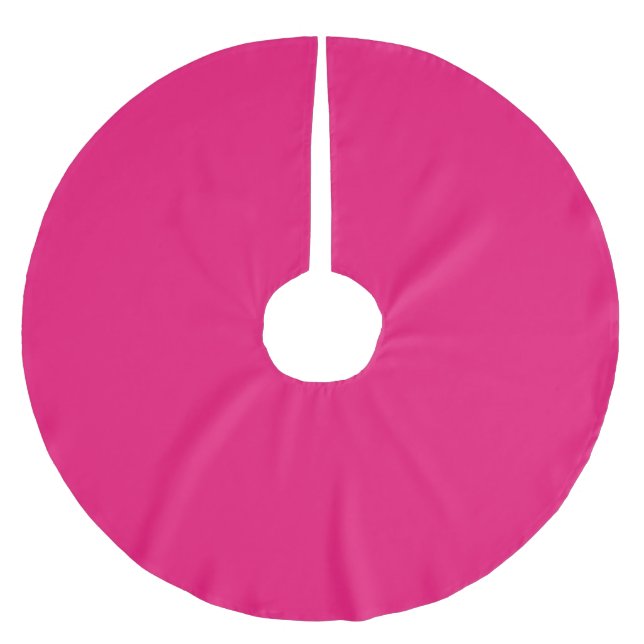 Varmt rosa fuchsia trädskört julgransmatta borstad polyester (Framsidan)