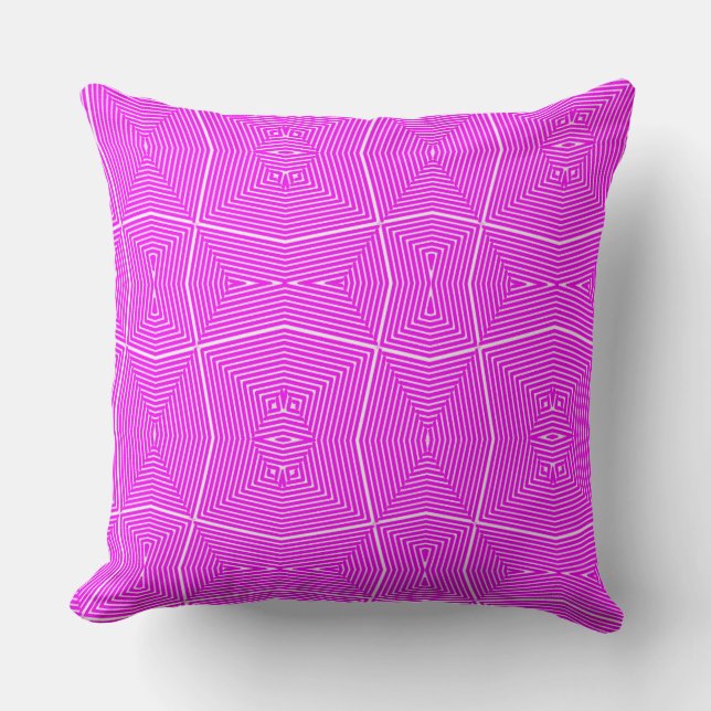 Varmt rosa fuschia modern geometrisk mönstrad soff kudde (Framsida)