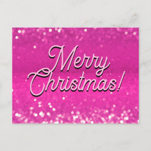 Varmt Rosa Glitter Bokeh Anpassad Text Helg Vykort
