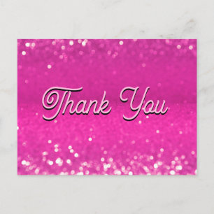 Varmt Rosa Glitter Bokeh Tack Vykort