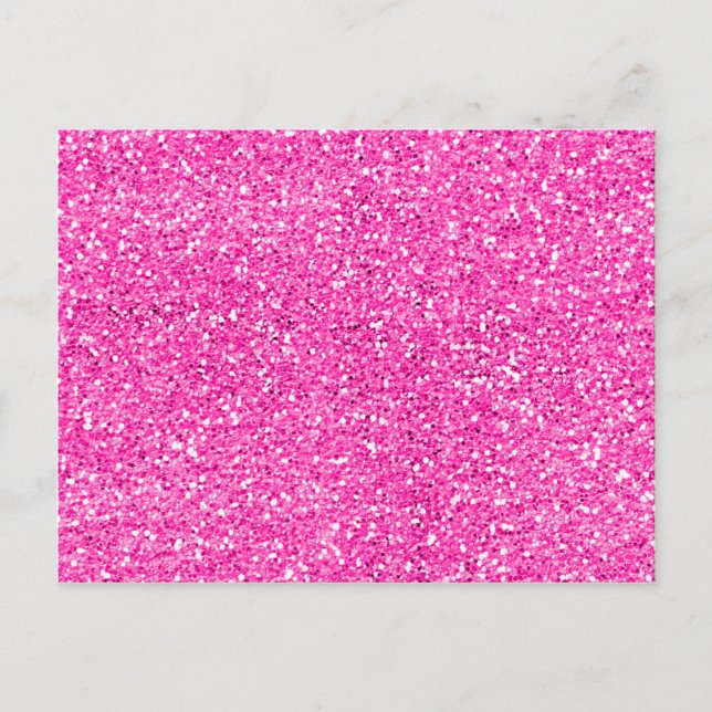 Varmt Rosa Glitter Vykort (Framsida)