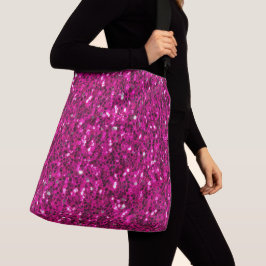 Varmt rosa glittrande falskt glitter axelväska